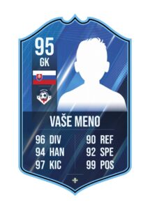 Personalizovaná futbalová karta